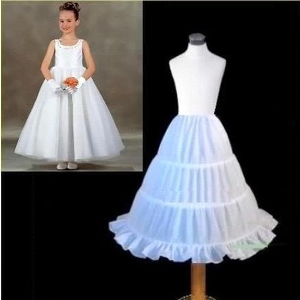 Best Selling Children Petticoat 2017 A-line 3 Hoops Kids Crinoline Bridal Underskirt Wedding Accessories For Flower Girl Dress CPA306