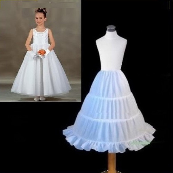 Real Image Flower Girls Dresses Petticoat Three Circle Hoops White Little Children Bustles Princess Slip Skirts Petticoat Free Shipping