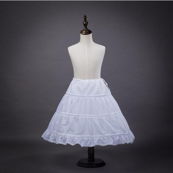 Hot Sales White Children Petticoat A-line 3 Hoops Kids Crinoline Bridal Underskirt Wedding Accessories For Flower Girl Ball Gown Dress
