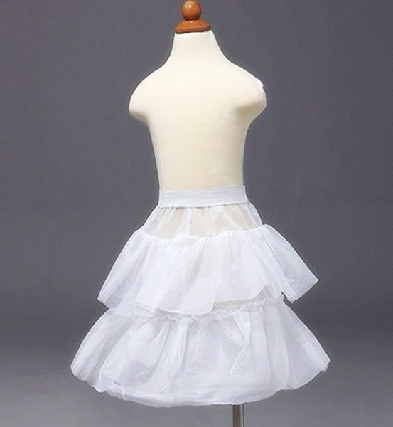 Girls' Petticoa Children Petticoats Wedding Bride Bridesmaid Accessories Crinoline White 1-Hoop 2-Layer Flower Girl Dress Kid Underskirt