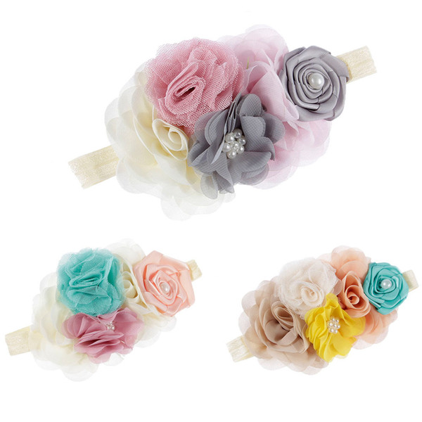 Flower Girl Headbands 2017 Baby to Adult Hair Accessory with Handmade Flowers Fashion Little Girls Newborn Birthday Party Head Bands