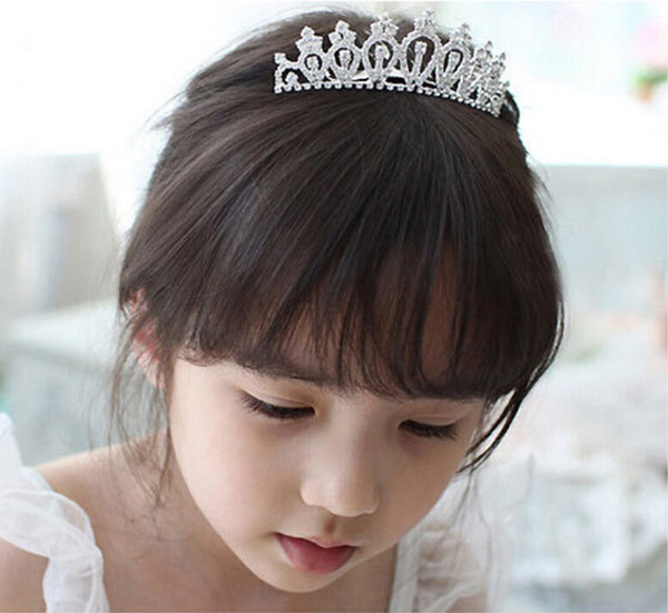 2018 Princess Girls' Head Pieces Rhinestone Crown Comb Baby Kids Accessories 2 Pieces/Lot Bridal Hair Clips For Weddings