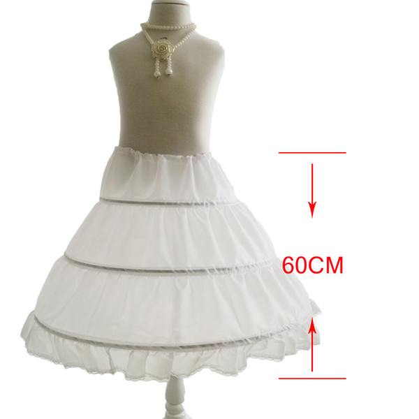 New Crinoline Three Circle Hoop Children Kid Underwear Slip White Ball Gown Wedding Accessories Petticoat for Flower Girl Dress