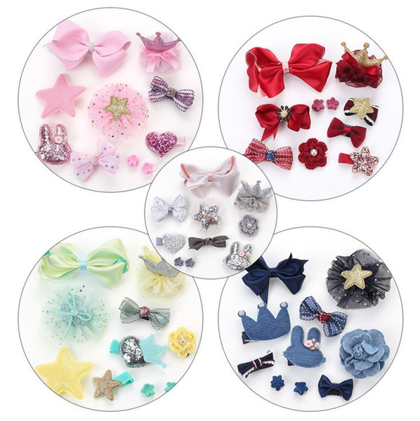 2018 Korean children's head ornaments, baby girls with crown, full package hairpin and hairpin suit gift