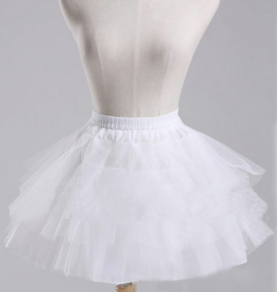 White /Black /Red Short Girls's Petticoat Three Layers Tulle Elastic Waist Kid's Accessories Underwear Hoopless Petticoat Rockabilly