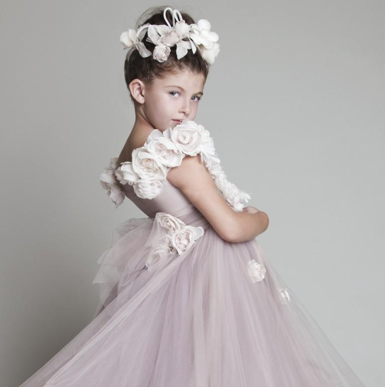Charming Cute Kids Children Veils Headpiece To Match Flower Girl Dress 2015 White Pink Princess Garland Flower Girl Headband For Wedding VIP