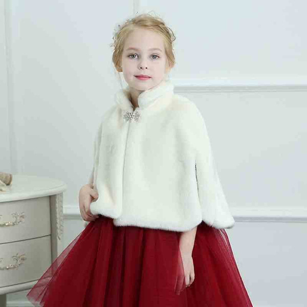 Cheap beautiful Girls' Capes and Jackets Mandarin Collar Open Stitch Style color Solid Polyester a line