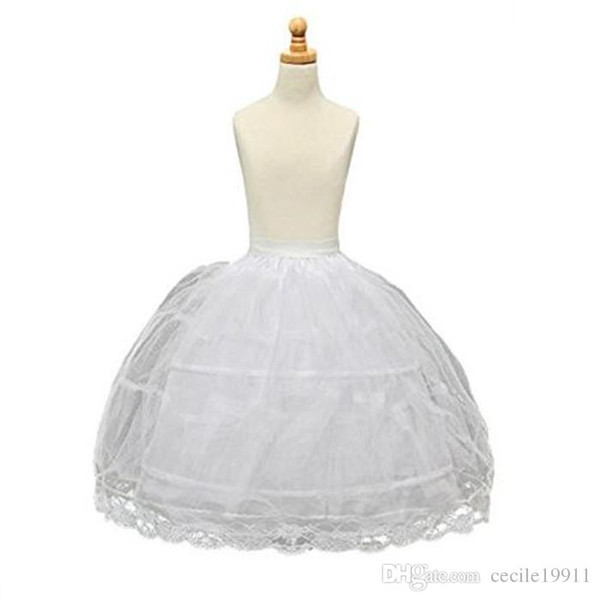 Free Shipping Long Crinoline Kids Petticoat Rockabilly Underskirt Crinoline for Kids Flower Girl petticoat Jupon Enfant Real Two Hoops 55 cm