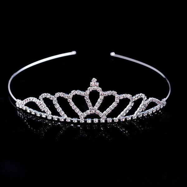 WG Beautiful Shiny Crystal Bridal Tiara Wedding Accessories Party Pageant Silver Plated Crown Hairband Cheap Hot Sale