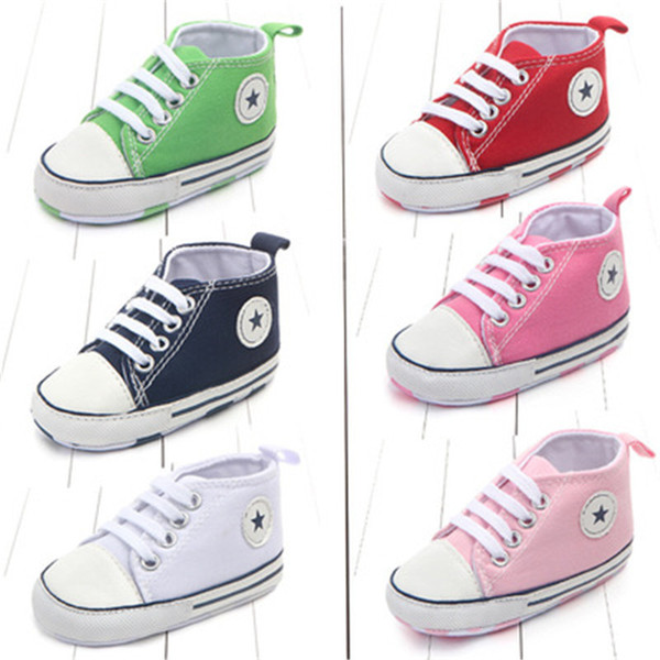 New Canvas Classic Sports Baby Boys Girls First Walkers Shoes Infant Toddler Soft Sole