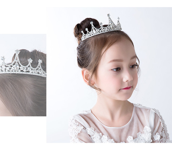 Cute Kids Head Crown Crystal Beaded Beautiful Formal Accessories Head Pieces Cheap Sale