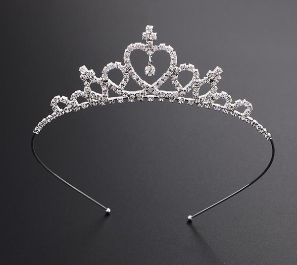 Bling Tiaras And Crowns For Litter Girls Headband Kids Headpieces Birthday Party Crystal Rhinestone Hair Accessories Nice Gift For Girl F499