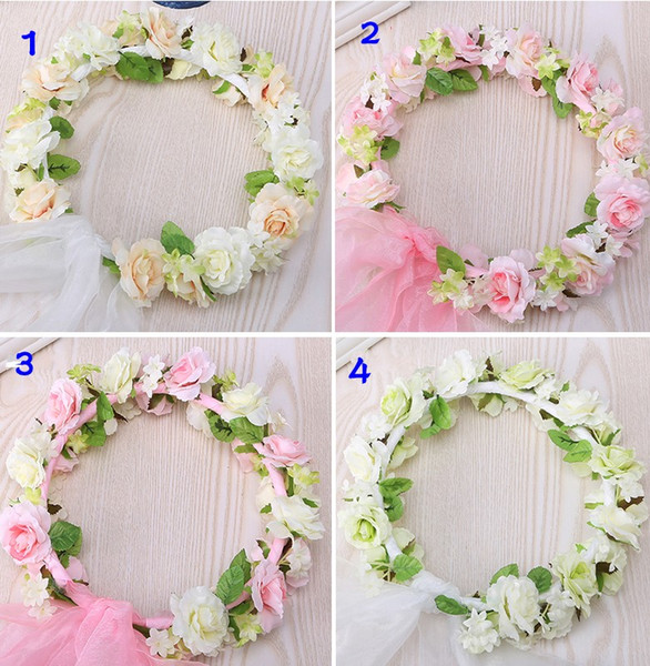 2015 Flowers Garlands Organza Flower Girl Head Piece with Veil Lovely Top Quality Exquisite Hair Accessories for Wedding Free Shipping