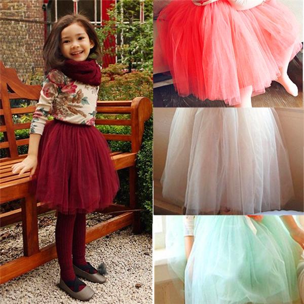 Baby Kids Girls Baby Girl Tutu Flower Girl Dress Dancewear Cute Chiffon Tutu Full Pettiskirt Princess Skirt