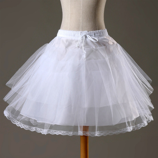 New Arrival Short Petticoats In Stock Wedding Accessories White 3 Layers No Hoop Crinoline Hot Sale Bridal Lady Girls Underskirt