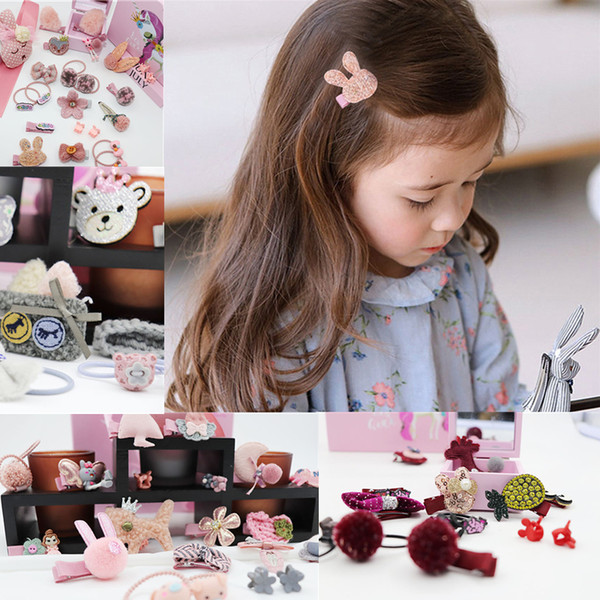 2019 Cute Hair Accessories Suit Gift Box Wedding Flower Girl Hair Accessories Princess Hair Clips Bowknot Belt 24 Different Pieces 11 Styles