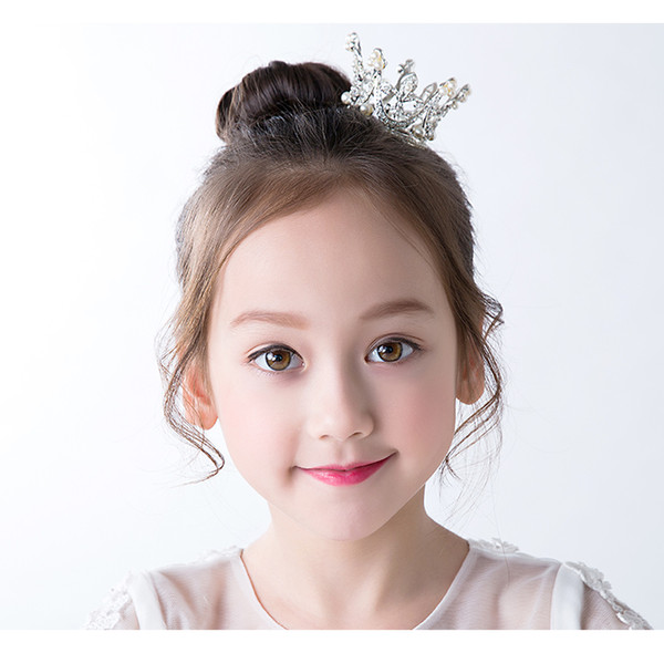 Bling Bling Sparkling 2019 Kids Girls Head Crown Crystal Beaded Beautiful Formal Accessories Head Pieces Tiaras