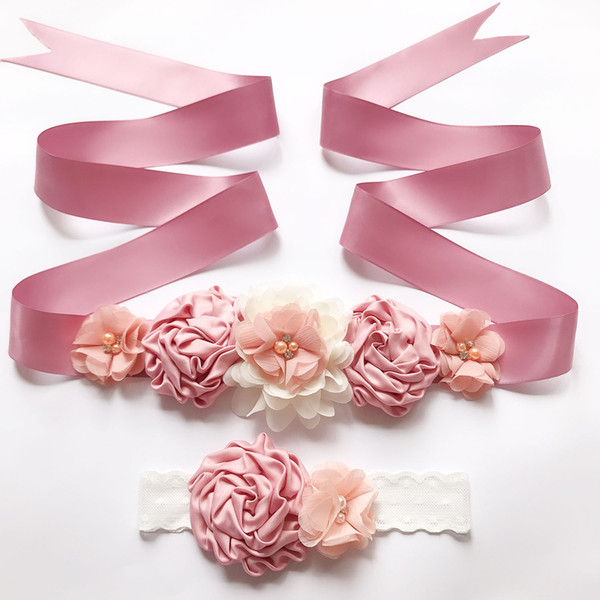 2018 Hand Made Flowers 180*4 CM Flower Girl Dresses' Sashes Fashion Cheap Child Dresses Accessories Beautiful Little Girl Accessories
