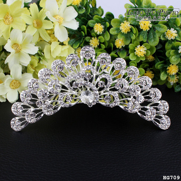Real Photo 2017the latest Vintage Crystal Tiara Bridal Hair Accessories formal headwear kids Luxurious atmosphere. Korean version