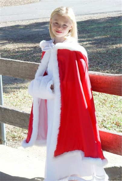 Christmas cloak Halloween girl cape Flower girl cloak shawl artificial rabbit fur edging Winter Role playing factory wholesale color free c
