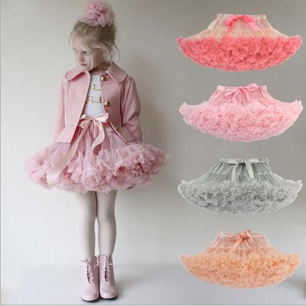2017 Summer Baby Girls Childrens Kids Dancing Tutu Petticoats Dancewear Solid Color Yarn Ballet Dress Fancy Skirts