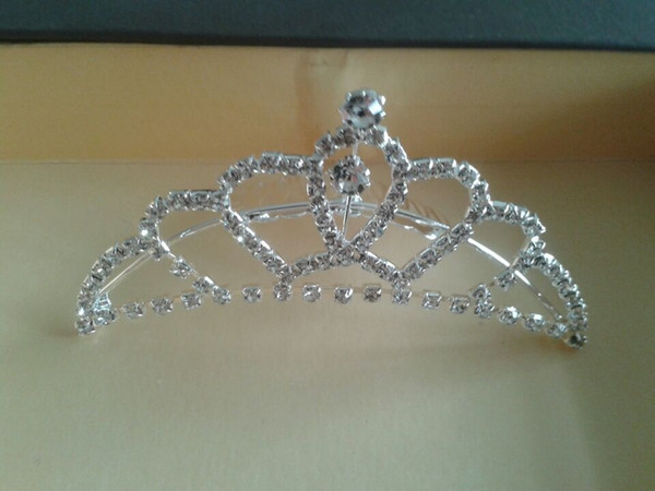 Cheapest Jewelry 8.7*4.5 Kids Children Shiny Rhinestone Crown Little Girls Fashion Tiara Girl Head Pieces Accessories