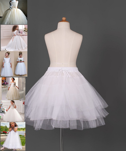 2019 Hot Sale Three Circle Hoop White Girls' Petticoats Ball Gown Children Kid Dress Slip Flower Girl Skirt Petticoat Free Shipping