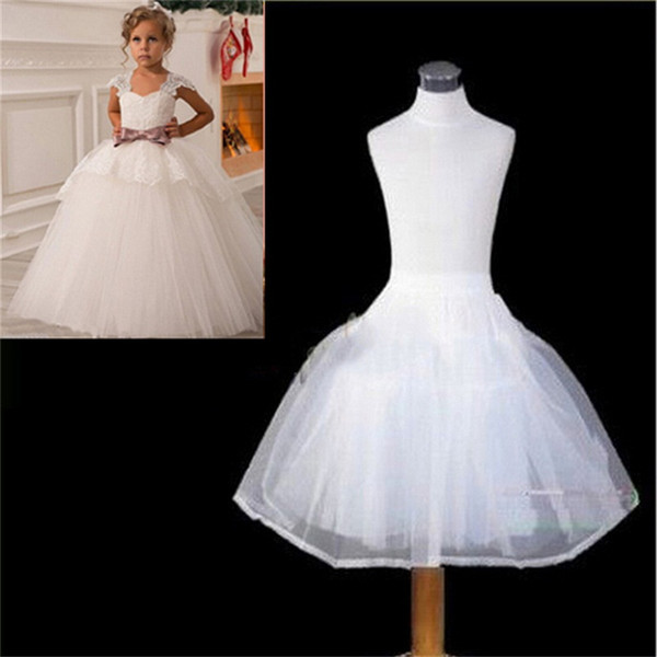 Latest Children Petticoats Wedding Bride Accessories Little Girls Crinoline White Long Flower Girl Formal Dress Underskirt