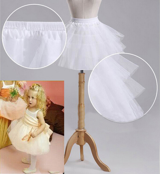 2017 Children Petticoats Wedding Accessories 3 Layers Hoopless Short Crinoline White Flower Girl Dress Kid Princess Underskirt