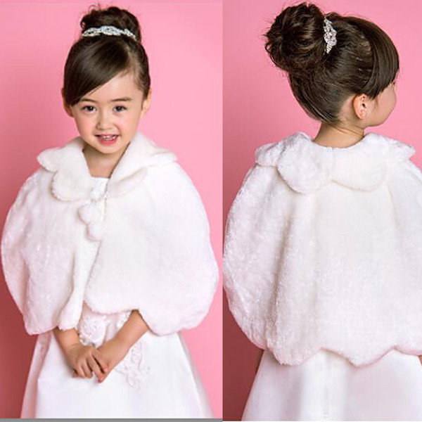 Flower Girl's Faux Fur Evening Party/Wedding Shawl DH7321 Kids Wrap faux fur Little Girl Party Shawl