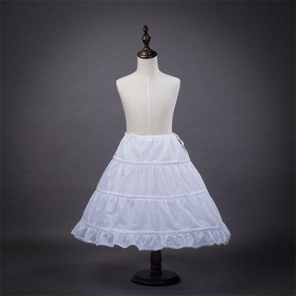 Children Petticoats New White A-Line 3 Hoops Crinoline for Formal Flower Girl Dress In Stock Little Girls/Kids Underskirt