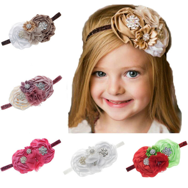 Baby Girls Party Birthday Weddings Christmas Head Bands 2017 Hand Made Flowers Soft and Stretchy Elastic Infant Toddler Newborn Headbands