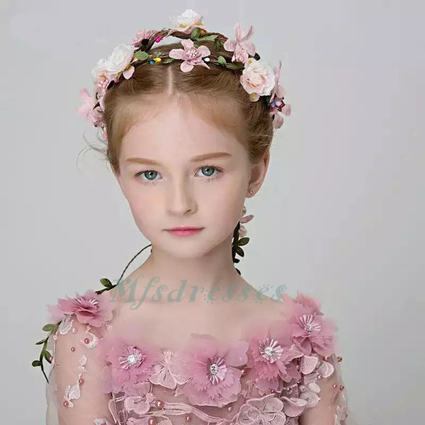 boho floral flower girl garland headwear crown of flowers for hair wreath headband accessories headpieces wedding tiara