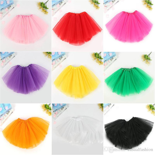 Baby Girls Childrens Kids Dancing Tulle Skirts Pettiskirt Dancewear Solid Color Yarn Ballet Dress Fancy Skirts