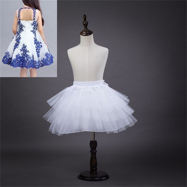 2017 New Petticoats Wedding Accessories 3 Layers Hoopless Short White Crinoline for Flower Girl Dress Kids Princess Underskirt