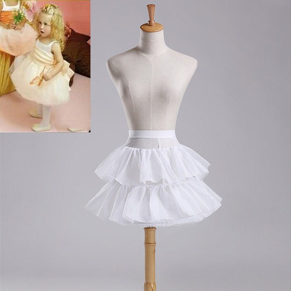 Brand New Children Petticoats Wedding Little Girls Kids Crinoline White 1 Hoop 2 Layers Formal Flower Girl Dress Underskirt