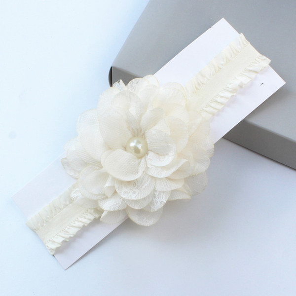 Pink Hair Flowers For Wedding Party Girls' Head Pieces Flower Girl chic Rhinestone Pearl headband Studio Kids' Accessories