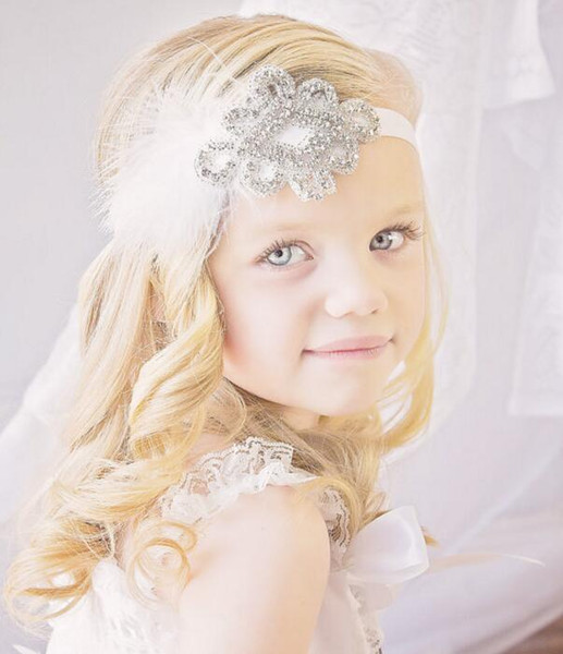 2016 Crystals Flower Girl Baby Hair Accessories Cheap Wedding Little Girl Headbands 40 CM Wedding Jewelries 06