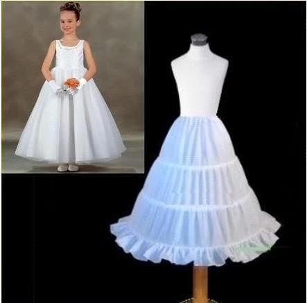 2018 Cheap White Girls Petticoats Skirts Underskirt Crinoline 3 Hoop Children For Flower Girls Party And Wedding Kids Ball Gowns CPA306