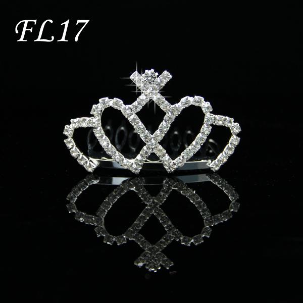 5pcs/lot Crystal Glass Diamods Girl's Headpiece Wedding Hairpieces For Flower Girls in Wedding FL17