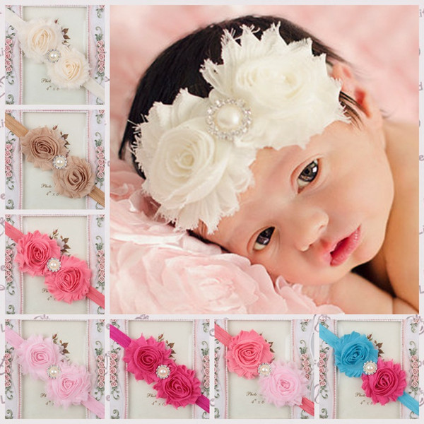 Flower Girls Wedding Wear Headbands 2017 Hot Sale Little Girls Newborn Baby Infant Toddler Head Bands for Birthday Christening 28 Colors