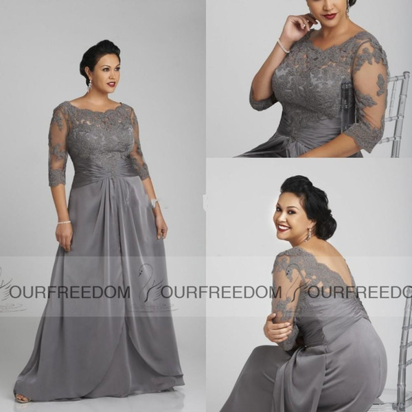 Long Mother of the Bride Dresses Floor Length Silver Plus Size Evening Dresses for Plus Size Women Sheer Backless Formal Party Gowns