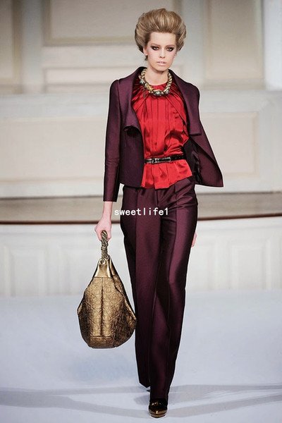 Burgundy Two Piece Mother Of The Bide Suits Two Piece Jacket Pants Custom Made Mother's Formal Wear Prom Pant Suit Set