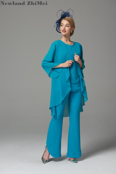 Elegant Mother Dress with Jacket New Arrival Comfortable Chiffon Mother of the Bride Pant Suits vestido mae da noiva