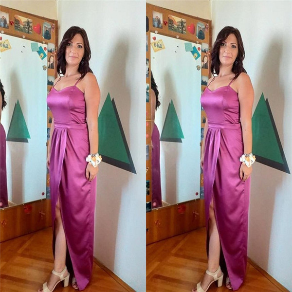 Elegant Satin Mother Of The Bride Dresses Spaghetti Women Formal Dresses Custom Made Evening Wear