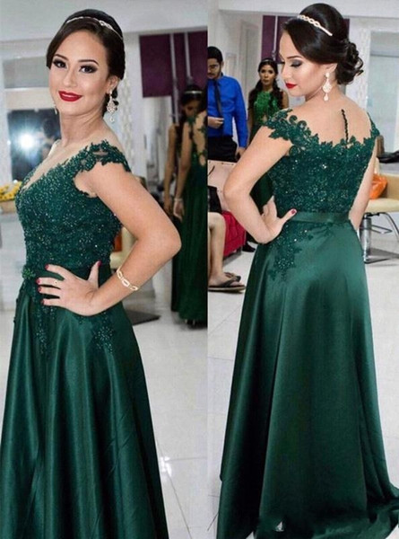 Custom Made Dark Green Lace Beads Mother of the Bride Groom Dresses Short Sleeve Ruched Formal Evening Dress Party Gown