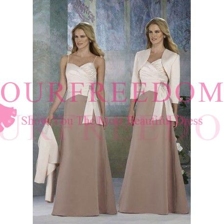 New Elegant With Jacket Mother Of The Bride Dresses A Line Spaghetti Formal Evening Dresses Mother Dresses Custom Made