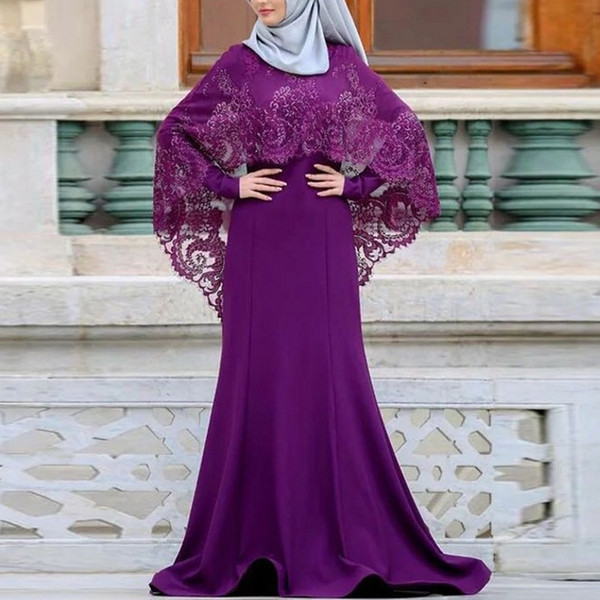 Modest Muslim Arabic Mother of Bride Groom Dresses With Wrap High Neck Long Sleeve Appliqued Long Formal Evening Gowns For Weddings