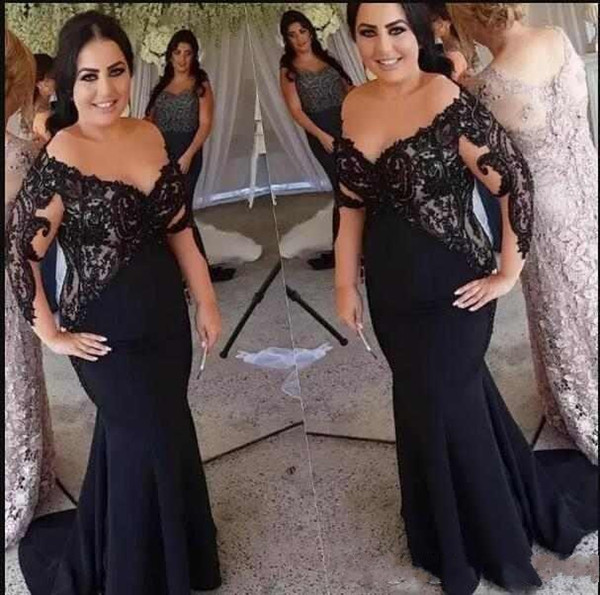 New Fashion Plus Size Mother Of The Bride Dresses Sheer Neck Long Sleeves Chiffon Lace Mother Dresses Mother of Groom Dress