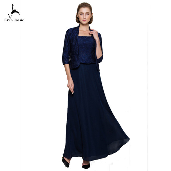 Eren Jossie European American Style Mother of ther Groom Chiffon Dress Ankle Length Royal Blue White Available